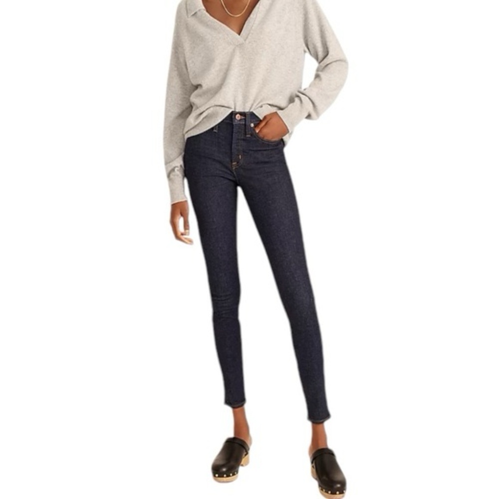 J. Crew Mid-Rise Dark Wash Toothpick Jeans